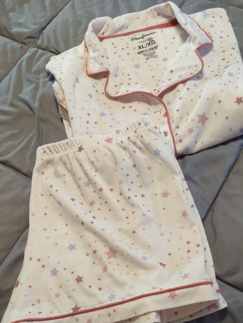 Dearfoams Pink & Lavender Star Short Pajama Set for Women